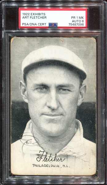 1922 Exhibits Art Fletcher Autographed PSA/DNA 