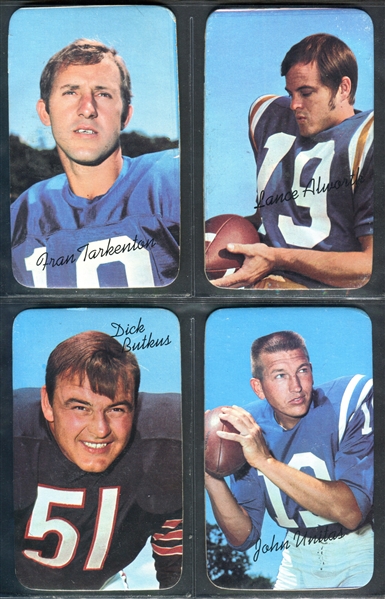 1970 Topps Super Lot of (10) With Sayers, Simpson, Unitas and More