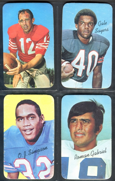 1970 Topps Super Lot of (10) With Sayers, Simpson, Unitas and More