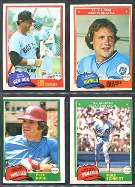 1981 O-Pee-Chee Baseball Complete Set of (374) Cards