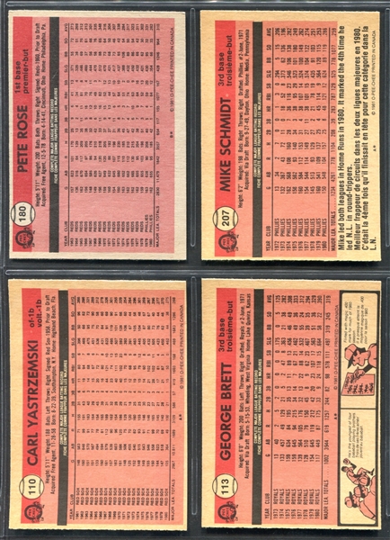 1981 O-Pee-Chee Baseball Complete Set of (374) Cards