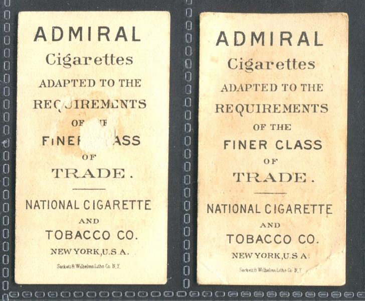 N388D National Cigarette National Types (Sackett/Wilhelms Litho) Lot of (2) Cards