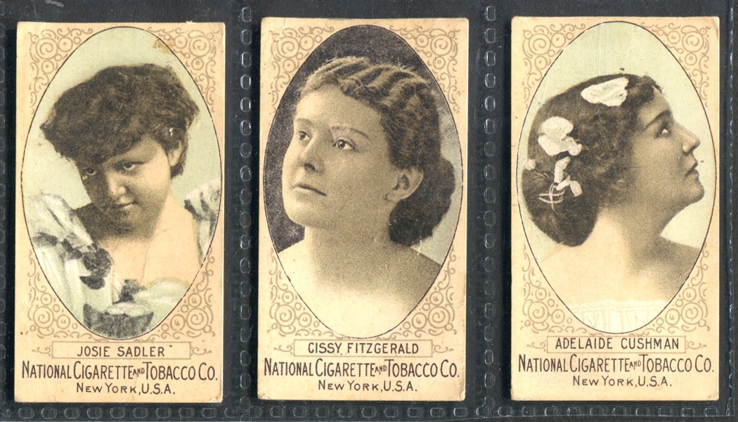 N389 National Cigarette Actresses (In Oval) Lot of (3) Cards