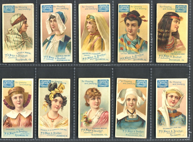 N305 Mayo Cut Plug Head Dresses of Various Nations Complete Set of (25) Cards