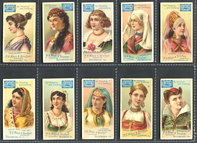 N305 Mayo Cut Plug Head Dresses of Various Nations Complete Set of (25) Cards
