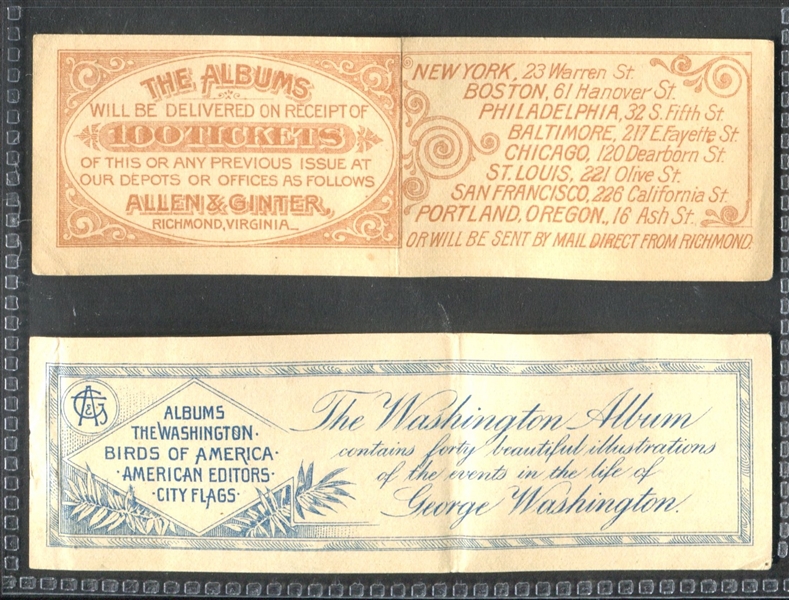 1880's Allen & Ginter Coupons Lot of (6) Different