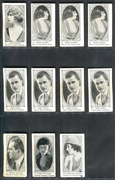 T85-3 Stroller's Movie Stars Portrait in Oval Lot of (11) With Blank-Backs