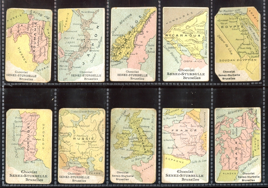 1920's Chocolat Senez-Sturbelle (Belgium) Flag/Coin/Stamp Lot of (20) Cards