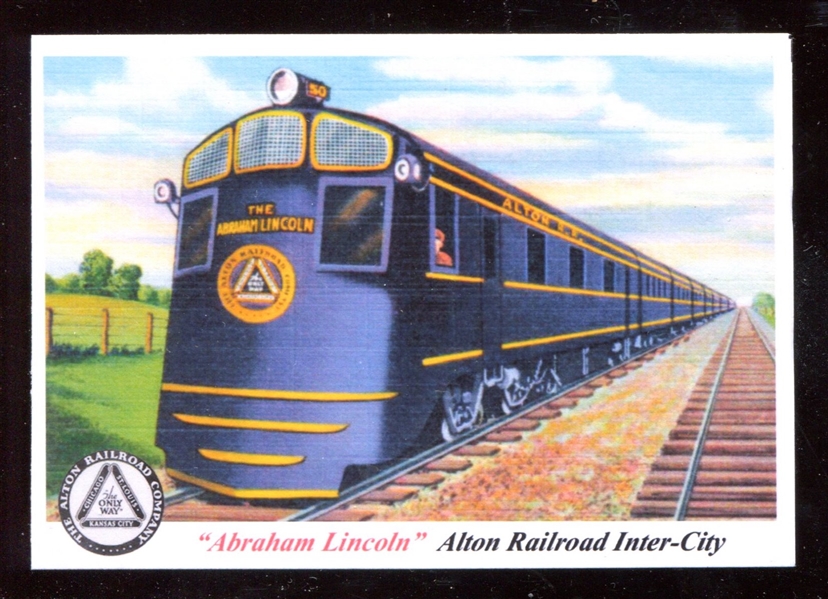1955 Topps “Rails & Sails” #210 Alton Railroad Inter-City “Abraham Lincoln” train NM-MT ***LEMKE CARD***