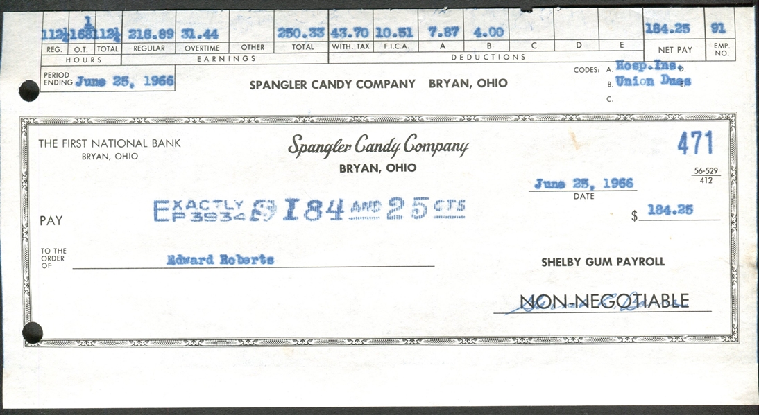 1956 Shelby Gum Annual Meeting Notice with Dividend Checks