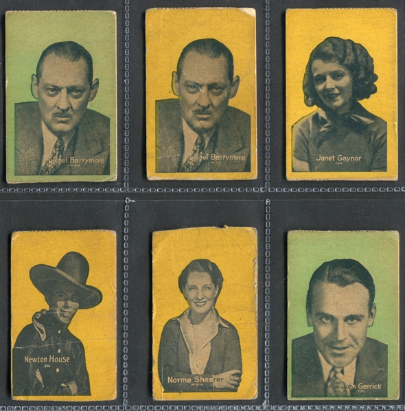 R220 Movie Star Strip Cards Lot of (9) Cards With (2) Lionel Barrymore