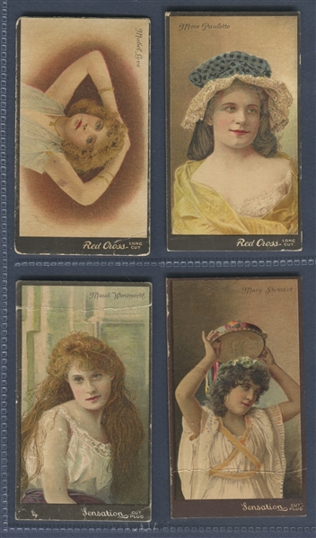 N264 Lorillard Actresses (Black Border) Lot of (4) Cards With Varieties