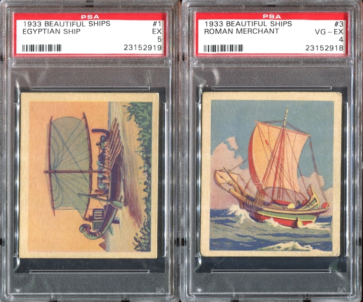 R135 Package Confectionery Beautiful Ships Lot of (4) PSA-Graded Cards