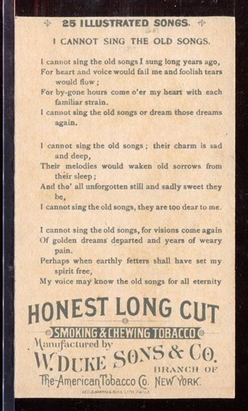 N116 Duke Honest Long Cut Illustrated Songs I cannot sing the old songs Type