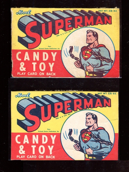 R722 Novel Package Candy Box Front Panel Lot of (8) From (4) Issues With Superman
