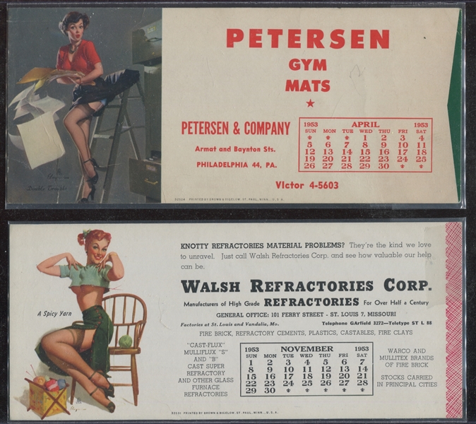 Lot of (10) 1950's Elvegren Pin-Up Girl Advertising Blotters
