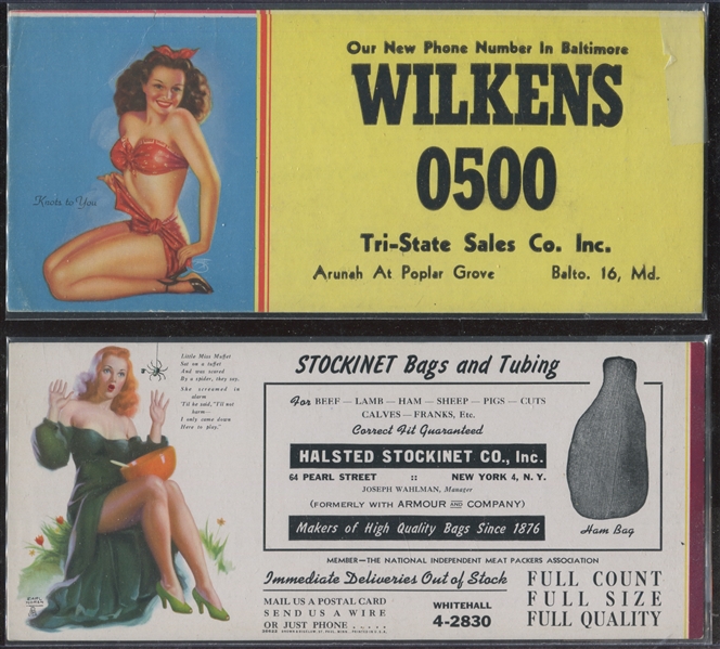 Lot of (10) 1950's Elvegren Pin-Up Girl Advertising Blotters