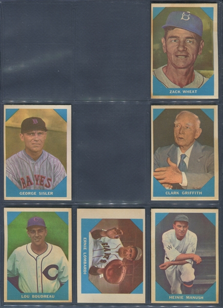 1960 Fleer Baseball Greats Partial Set (56/79) Cards