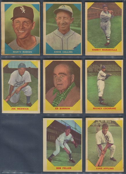 1960 Fleer Baseball Greats Partial Set (56/79) Cards