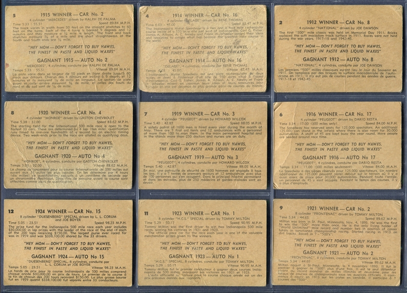 1950's V338-2 Parkhurst Indianapolis 500 Near Complete Set of (32/50) Cards