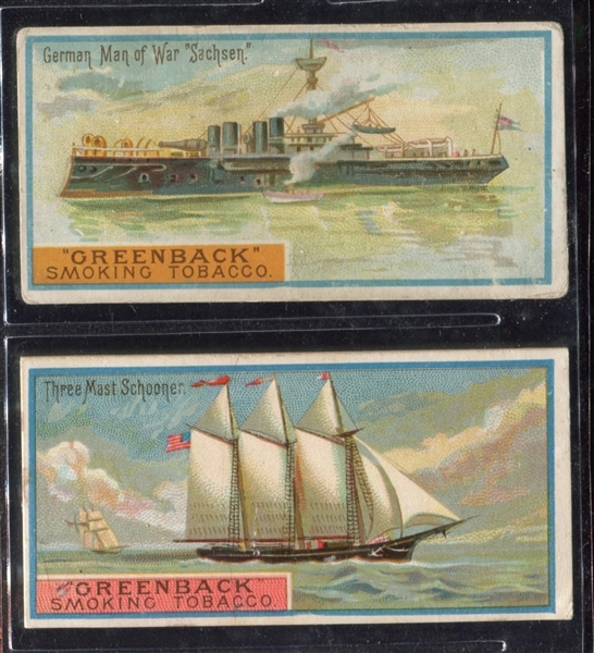 N408 Marburg Greenback Typical Ships Lot of (2) Cards