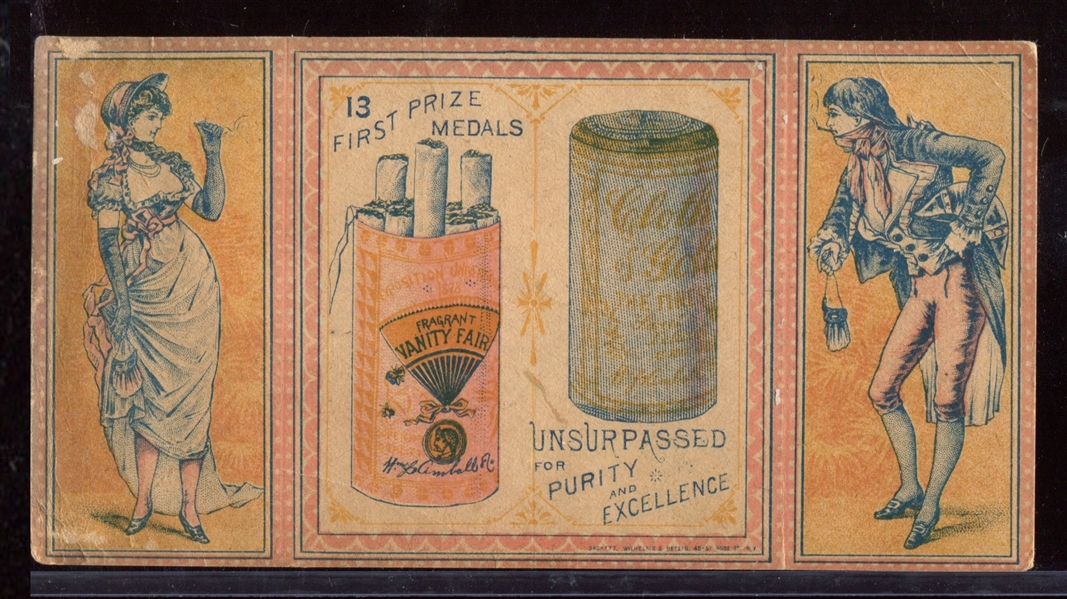 1885 W. S. Kimball Advertising Trifold Calendar