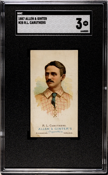 N28 Allen & Ginter World's Champions (1st Series) R.L. Caruthers SGC3 VG