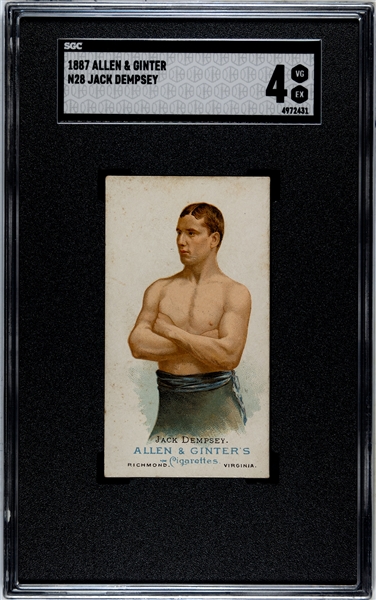 N28 Allen & Ginter World's Champions (1st Series) Jack Dempsey SGC4 VG-EX