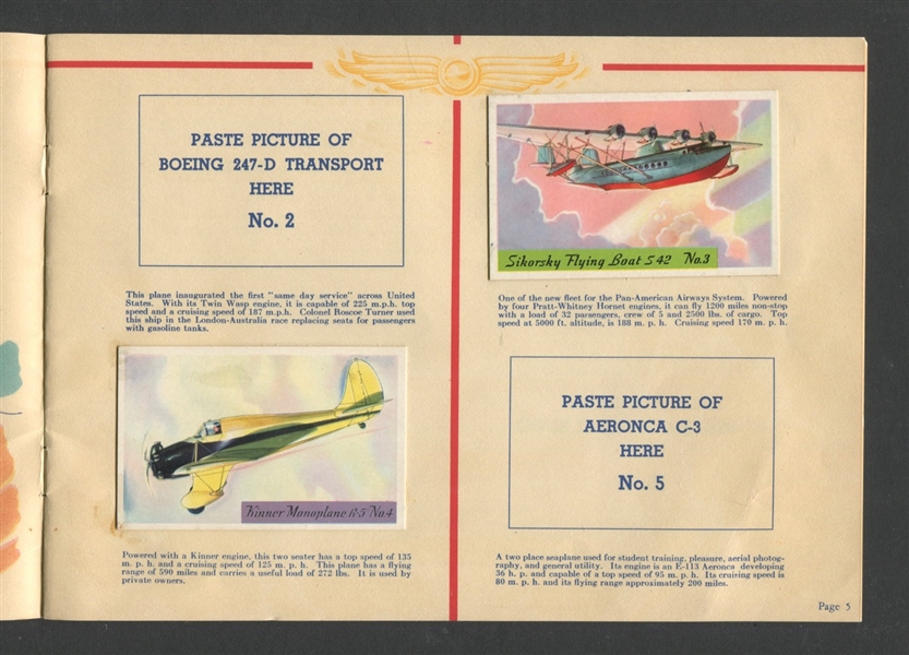 F277 Heinz Rice Flakes Modern Aviation Album with (9) Mounted F277-1 Cards