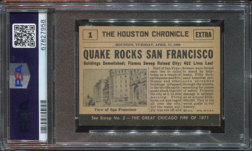 1954 Topps Scoop #1 San Francisco Earthquake PSA6 EX-MT