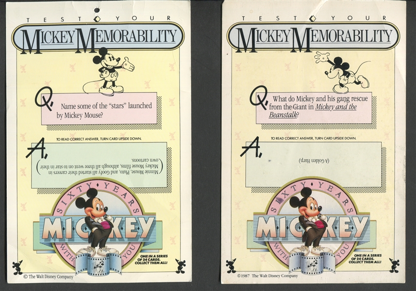 Interesting Mickey Mouse Oversized Trade Cards Lot of (5)