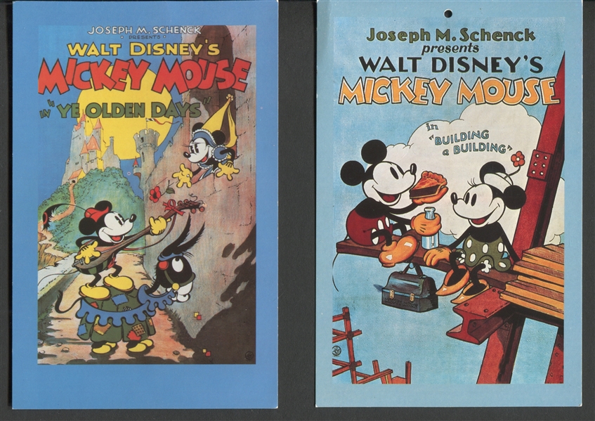 Interesting Mickey Mouse Oversized Trade Cards Lot of (5)