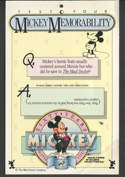 Interesting Mickey Mouse Oversized Trade Cards Lot of (5)