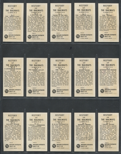 1964 Northern Co-Op History of the Railways Complete Set of (25) Cards