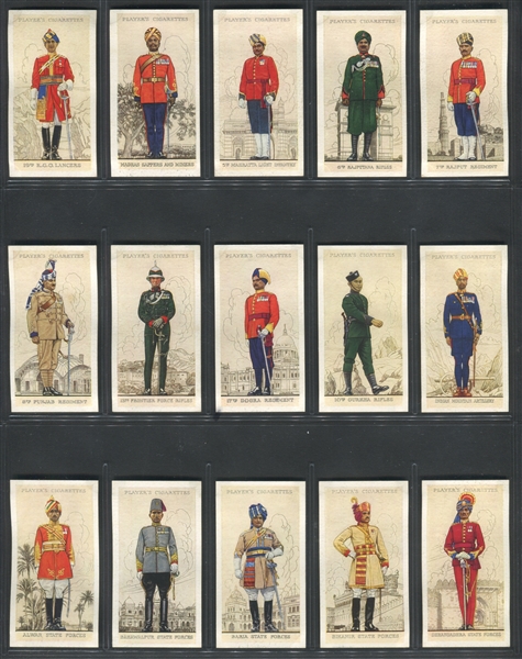 1938 John Player Military Uniforms of British Empire Overseas Complete Set of (50) Cards