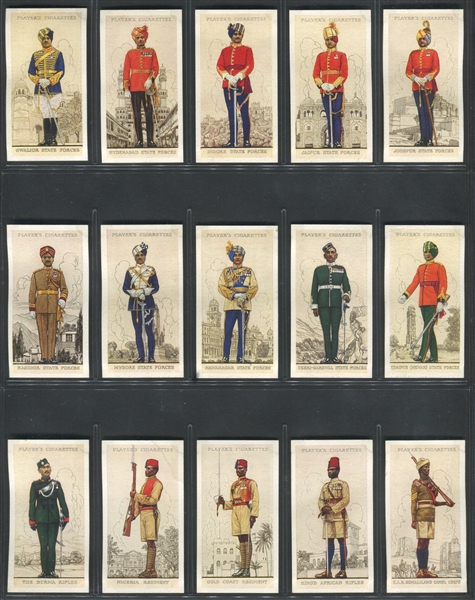 1938 John Player Military Uniforms of British Empire Overseas Complete Set of (50) Cards