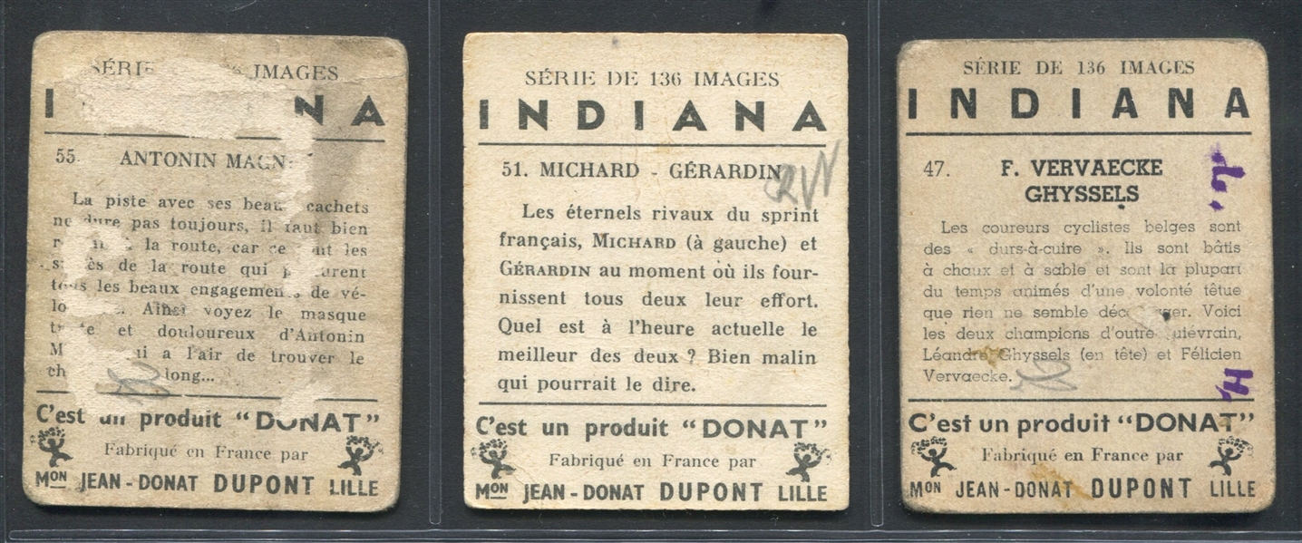 1930's Donat Gum (France) Cycling Card Lot of (9) With Tour De France Cards