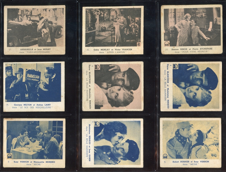 1930's Donat Gum (France) Movie Stars Lot of (42) Cards