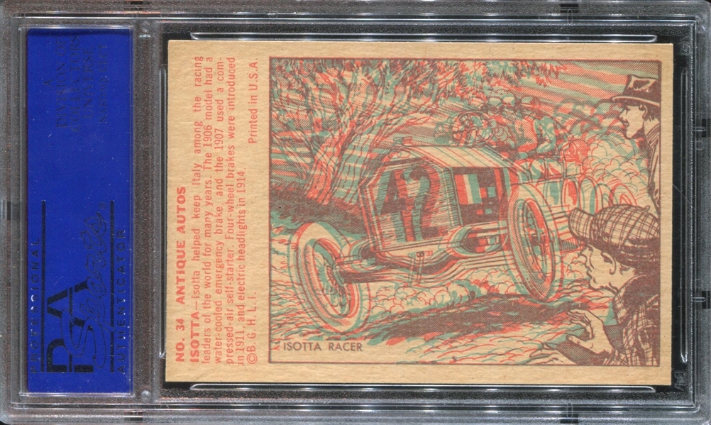 1953 Bowman Antique Autos #34 Isotta-Racer PSA8 NM-MT