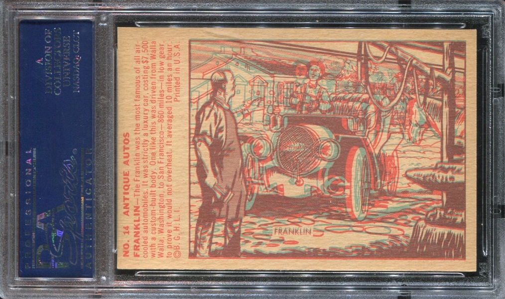 1953 Bowman Antique Autos #14 Franklin PSA8 NM-MT