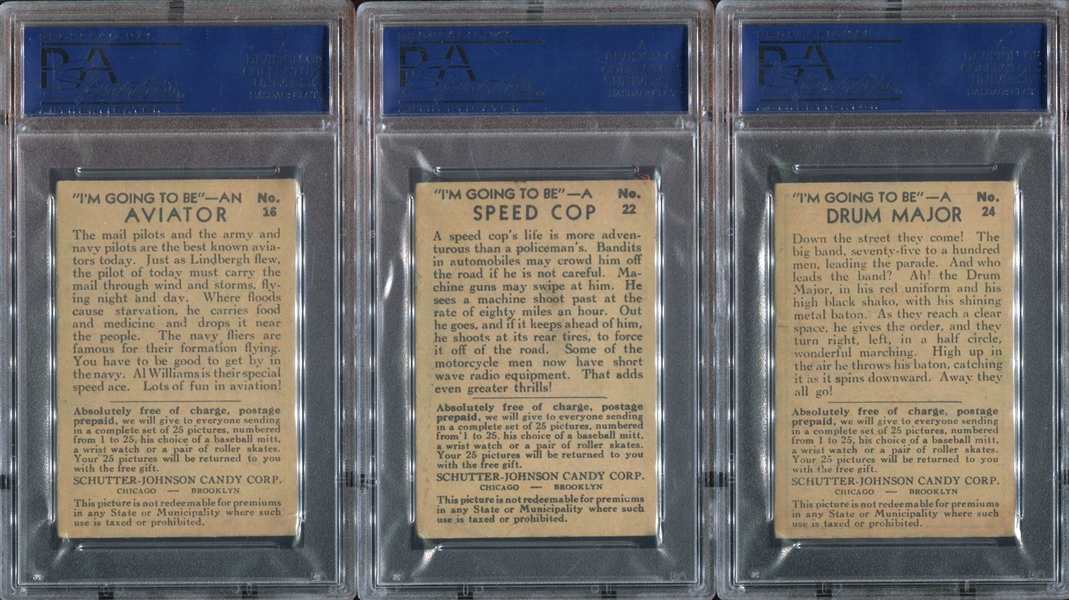 R72 Schutter-Johnson I'm Going to Be Lot of (6) PSA4 VG-EX Graded Cards