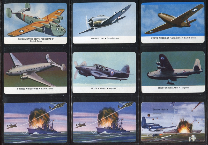 R112 Card-O Airplanes and Battleships Lot of (107) From Various Sets