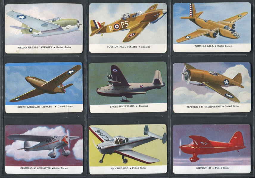 R112 Card-O Airplanes and Battleships Lot of (107) From Various Sets