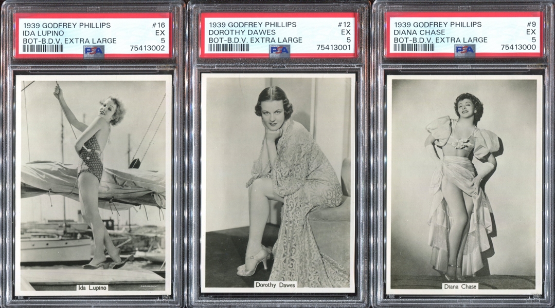 1939 Godfrey Phillips – Beauties of Today Lot of (8) PSA-Graded Cards