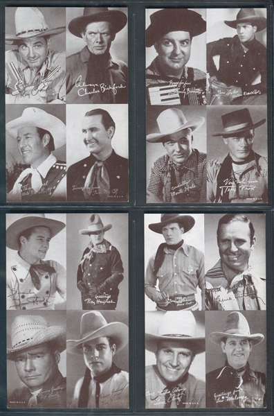 1950's Exhibit 4-in-1 Western Stars Lot of (18) Cards