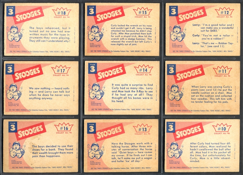 1959 Fleer Three Stooges Complete Set of (96) Cards