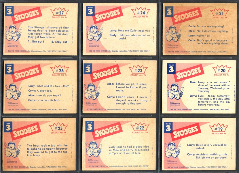 1959 Fleer Three Stooges Complete Set of (96) Cards