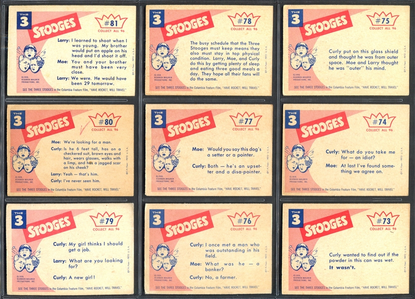 1959 Fleer Three Stooges Complete Set of (96) Cards