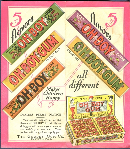 Goudey Oh Boy Gum Advertising Sheet Music Piece