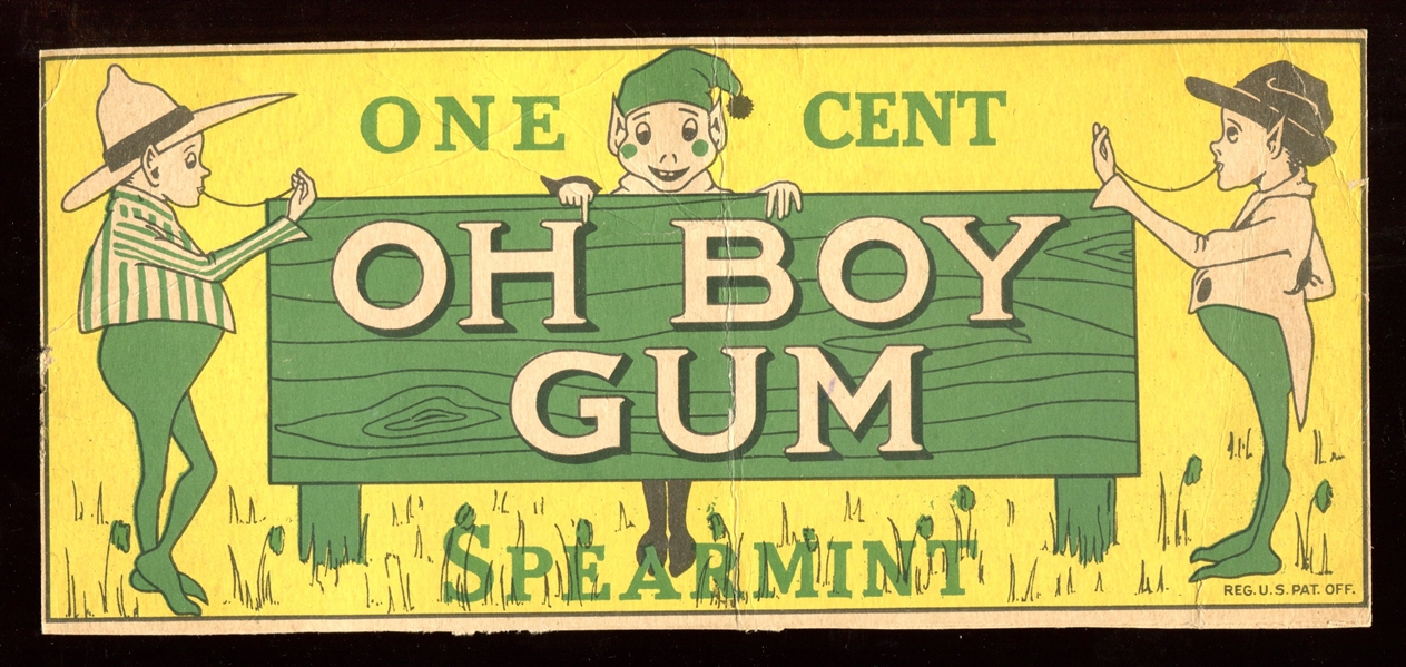 Vintage Goudey Oh Boy Gum One Cent Double-Sided Header Card